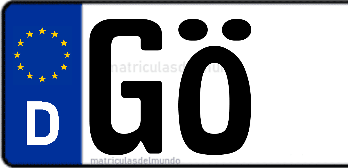 Imagen de matrícula de Alemania con código 'GÖ'