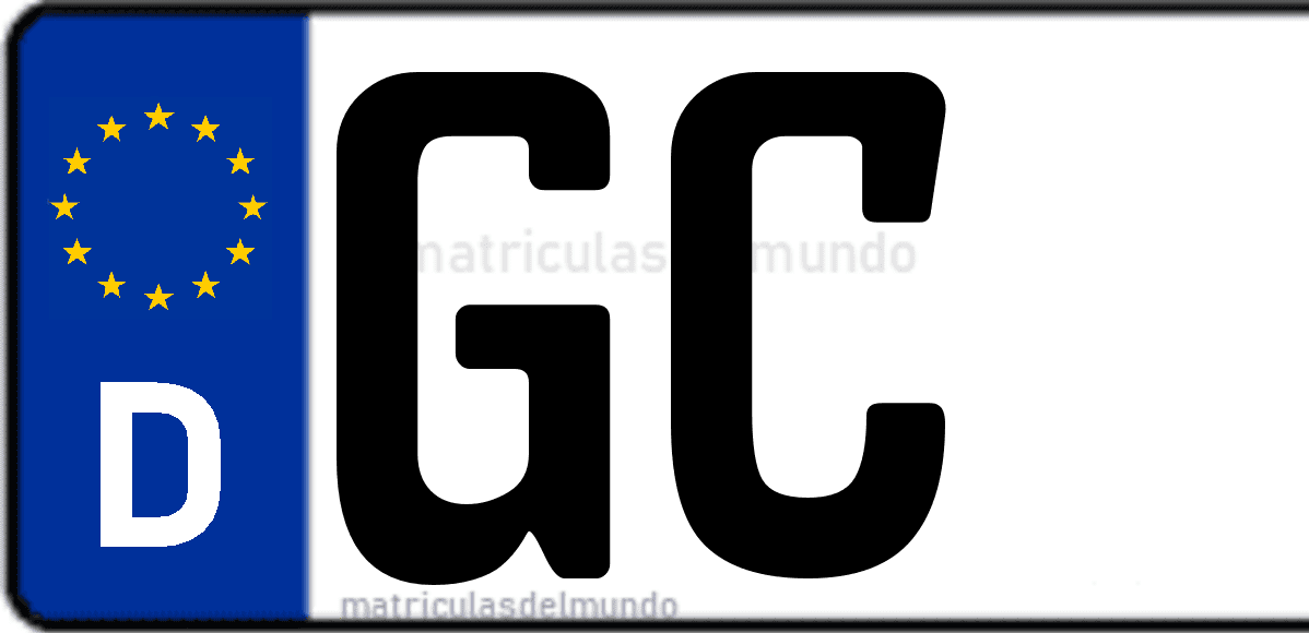 Imagen de matrícula de Alemania con código 'GC'