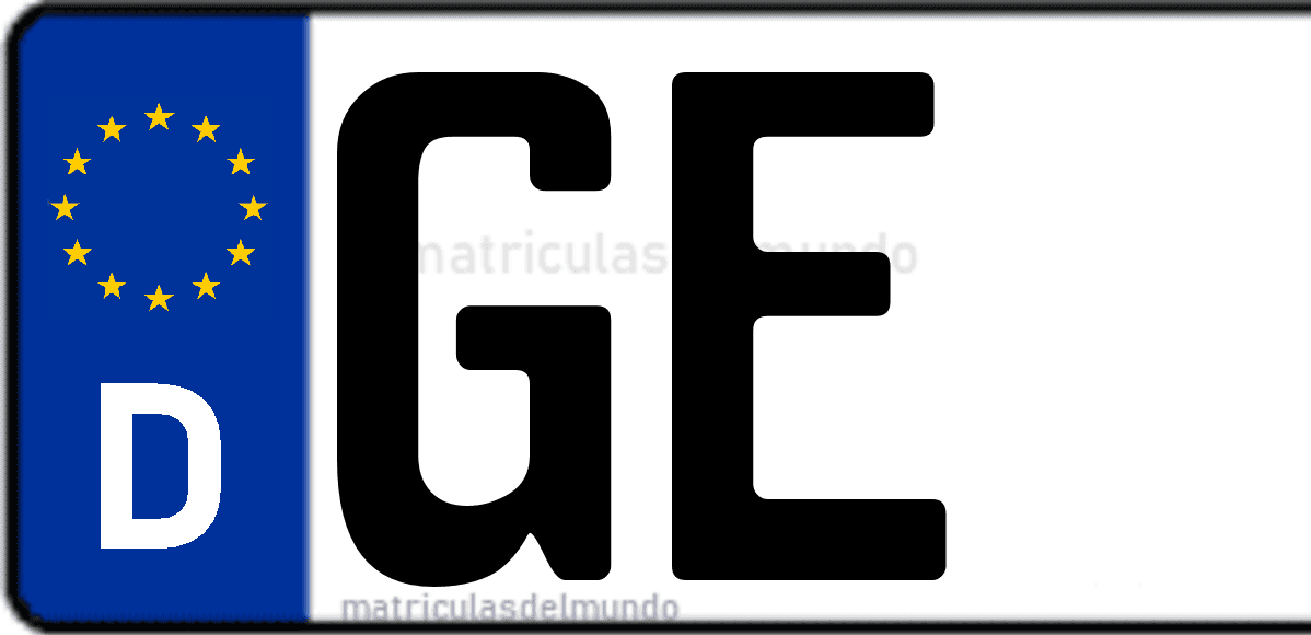 Imagen de matrícula de Alemania con código 'GE'