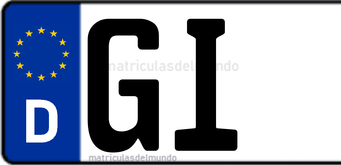 Imagen de matrícula de Alemania con código 'GI'
