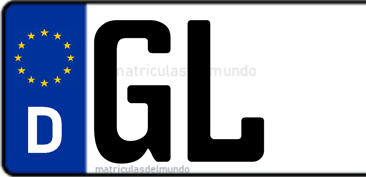 Imagen de matrícula de Alemania con código 'GL'