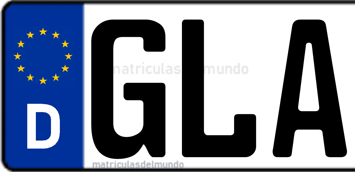 Imagen de matrícula de Alemania con código 'GLA'