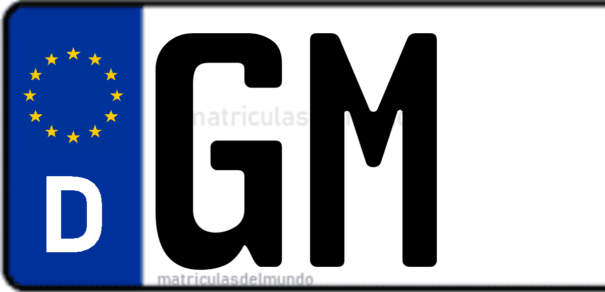 Imagen de matrícula de Alemania con código 'GM'