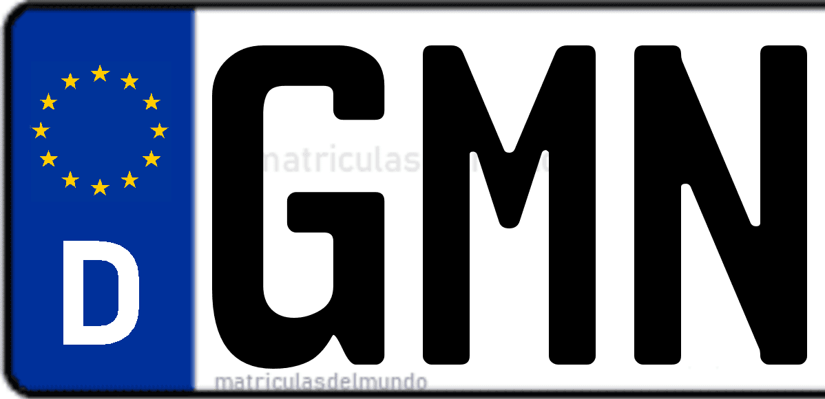 Imagen de matrícula de Alemania con código 'GMN'