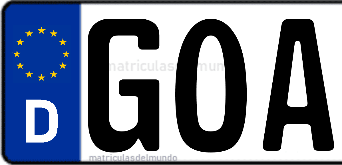 Imagen de matrícula de Alemania con código 'GOA'