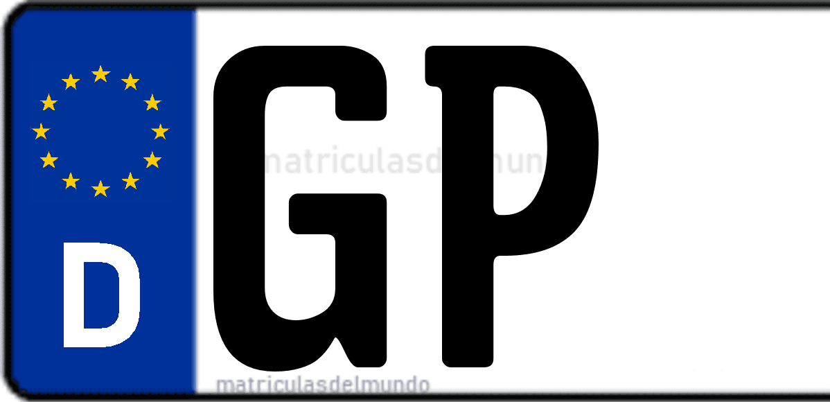 Imagen de matrícula de Alemania con código 'GP'