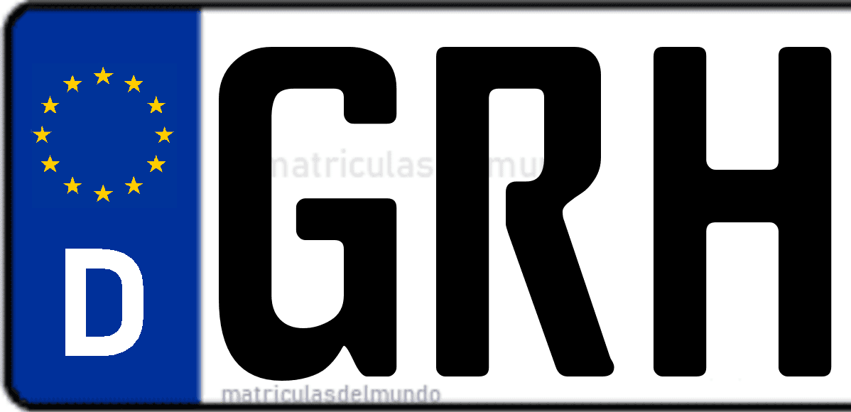 Imagen de matrícula de Alemania con código 'GRH'