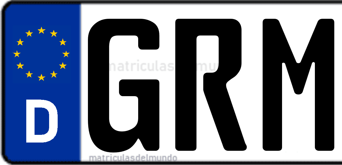 Imagen de matrícula de Alemania con código 'GRM'