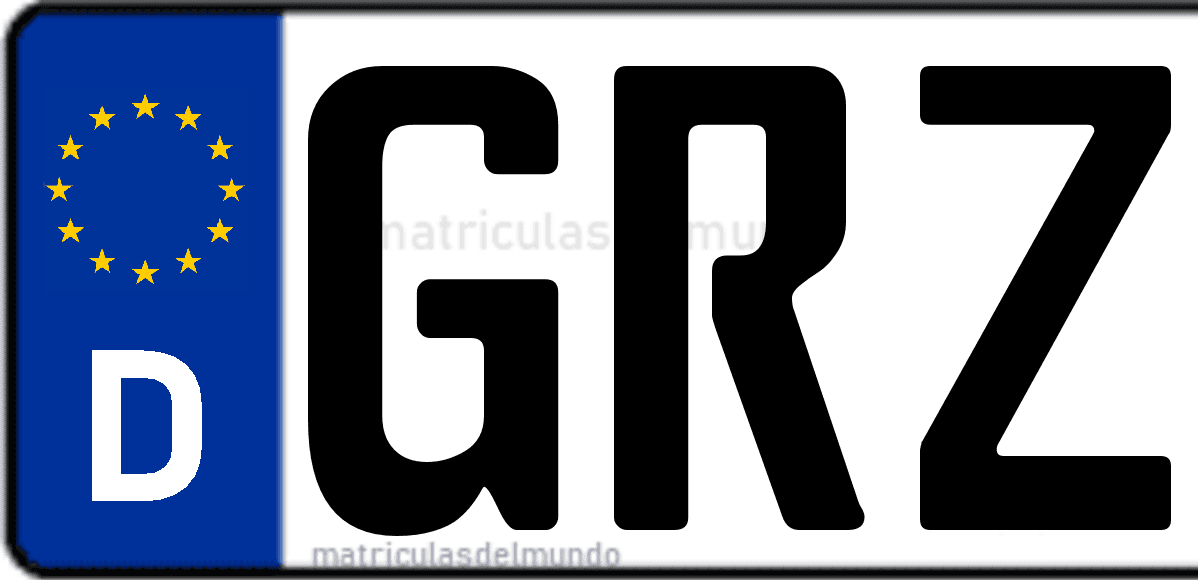 Imagen de matrícula de Alemania con código 'GRZ'