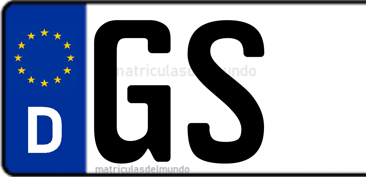 Imagen de matrícula de Alemania con código 'GS'