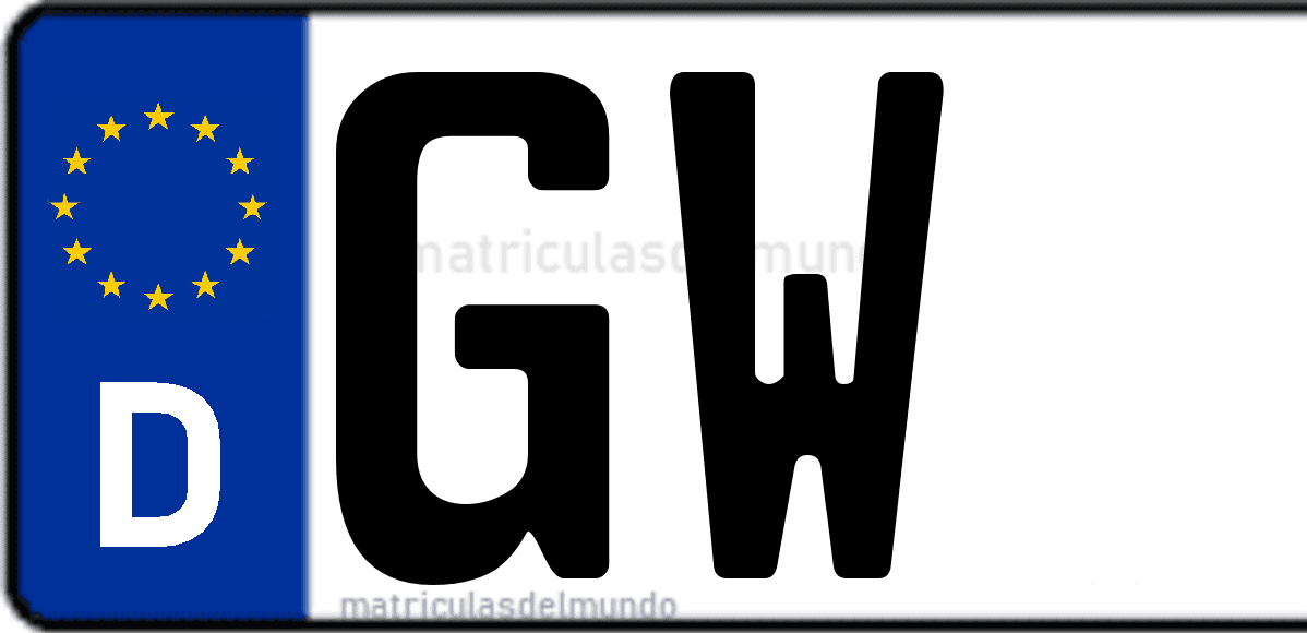 Imagen de matrícula de Alemania con código 'GW'