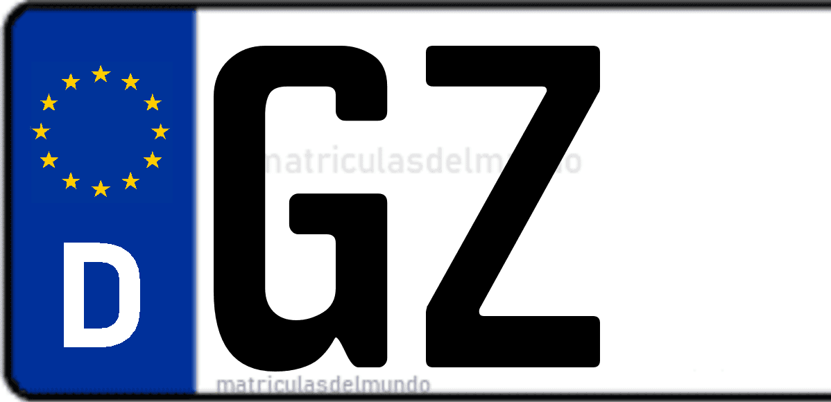 Imagen de matrícula de Alemania con código 'GZ'