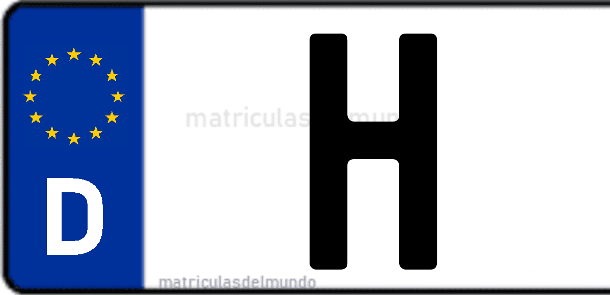 Imagen de matrícula de Alemania con código 'H'