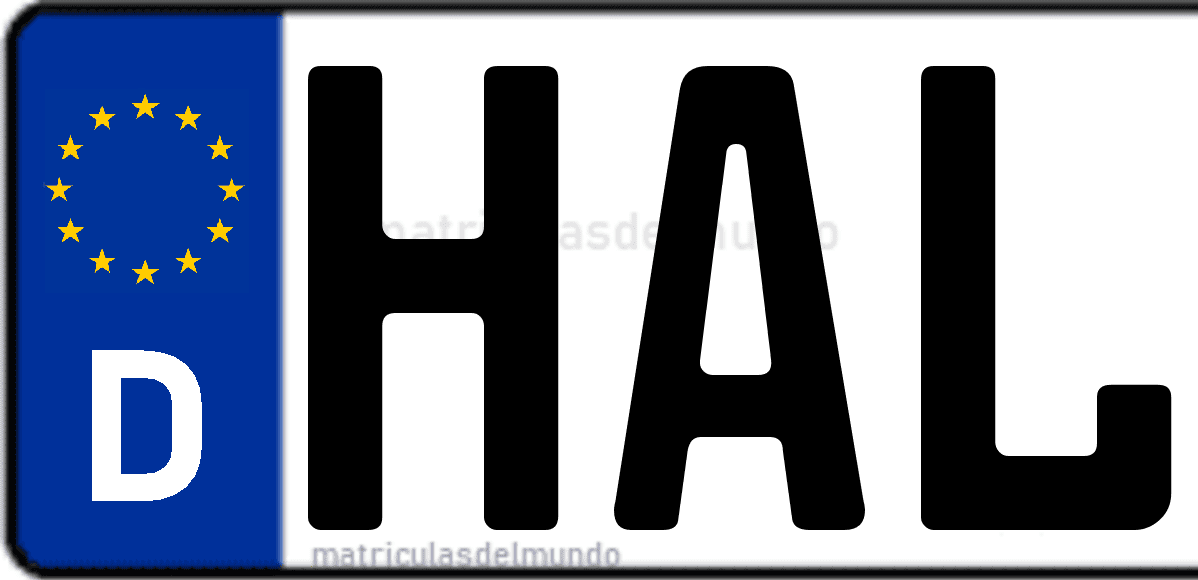 Imagen de matrícula de Alemania con código 'HAL'