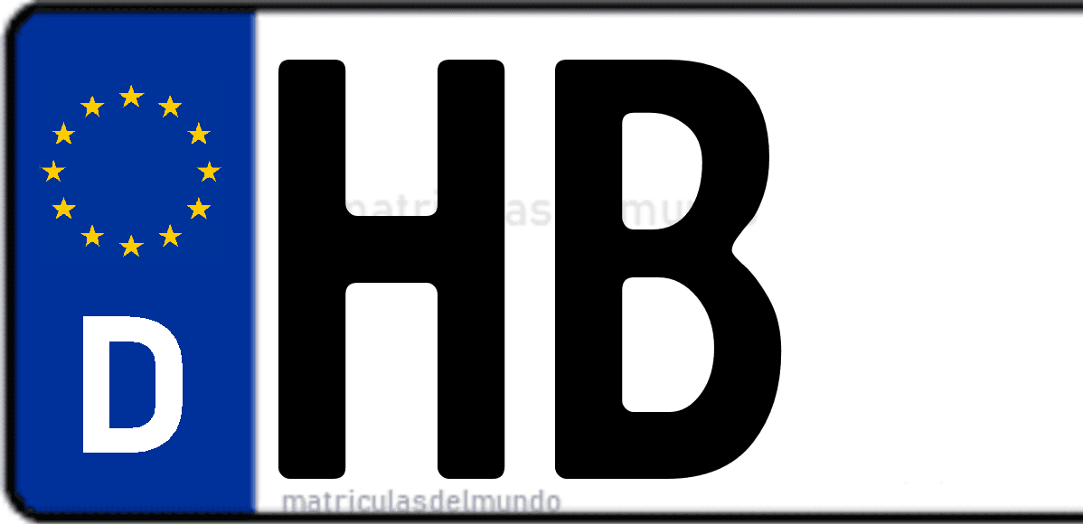 Imagen de matrícula de Alemania con código 'HB'