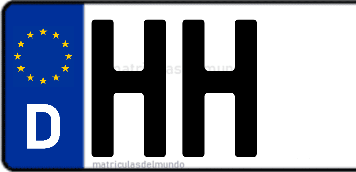 Imagen de matrícula de Alemania con código 'HH'