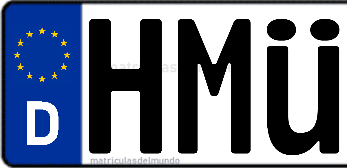 Imagen de matrícula de Alemania con código 'HMÜ'