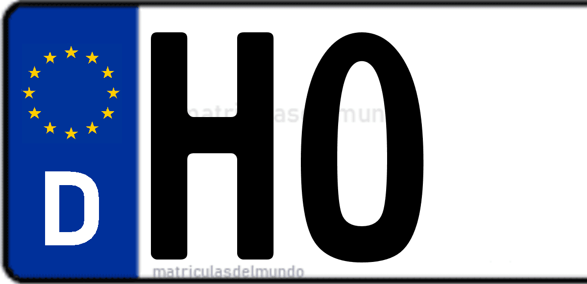 Imagen de matrícula de Alemania con código 'HO'