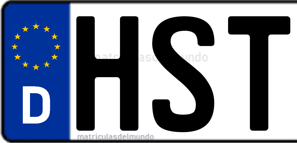 Imagen de matrícula de Alemania con código 'HST'