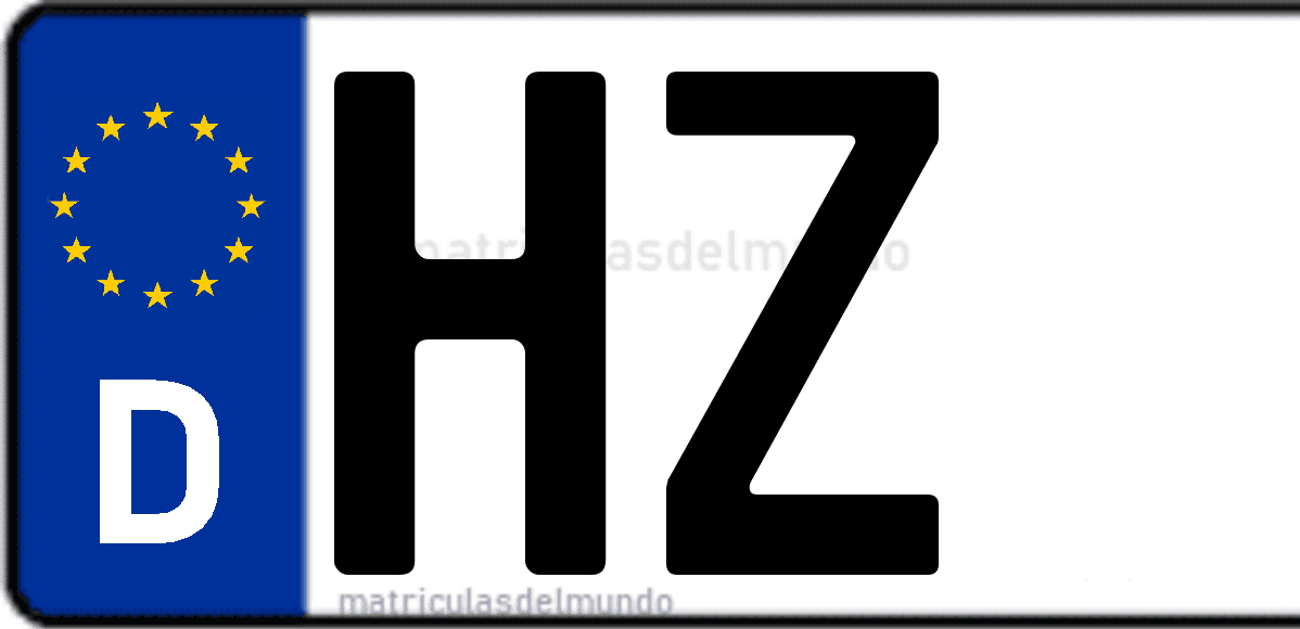 Imagen de matrícula de Alemania con código 'HZ'