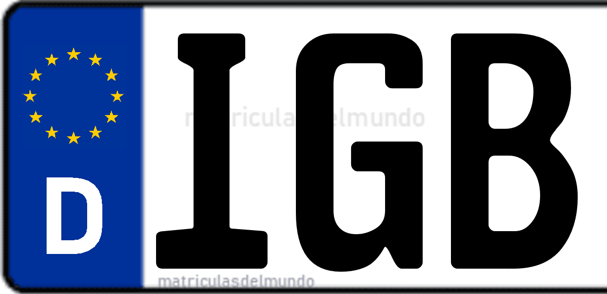 Imagen de matrícula de Alemania con código 'IGB'