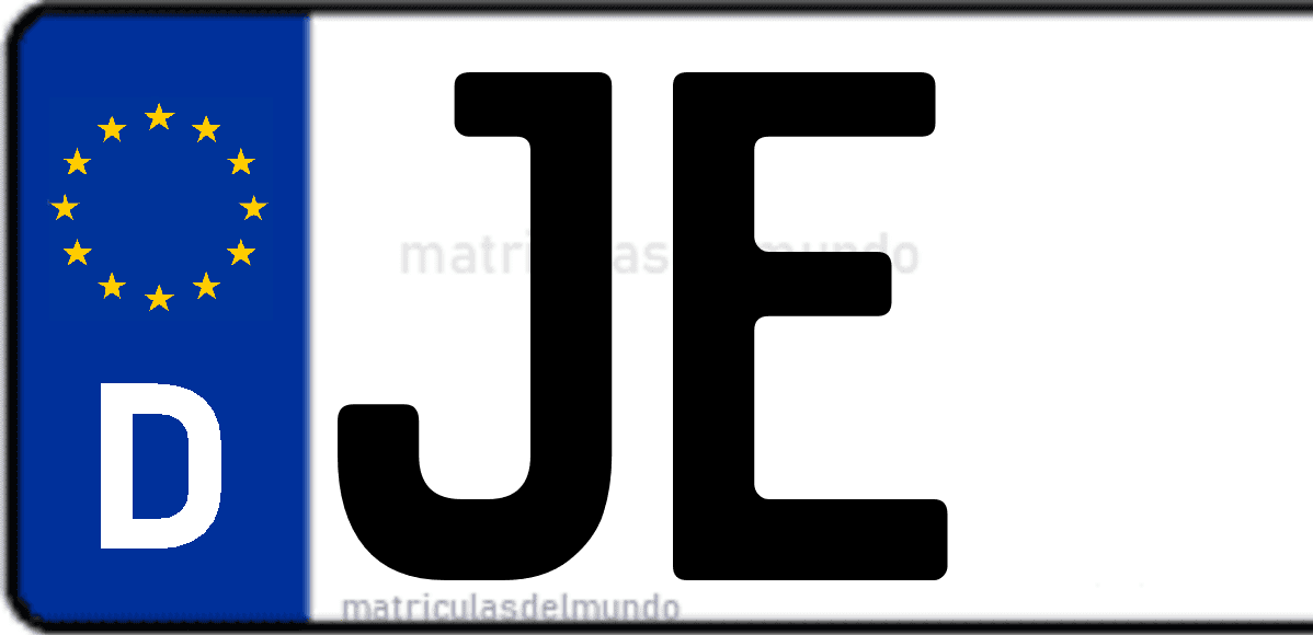 Imagen de matrícula de Alemania con código 'JE'
