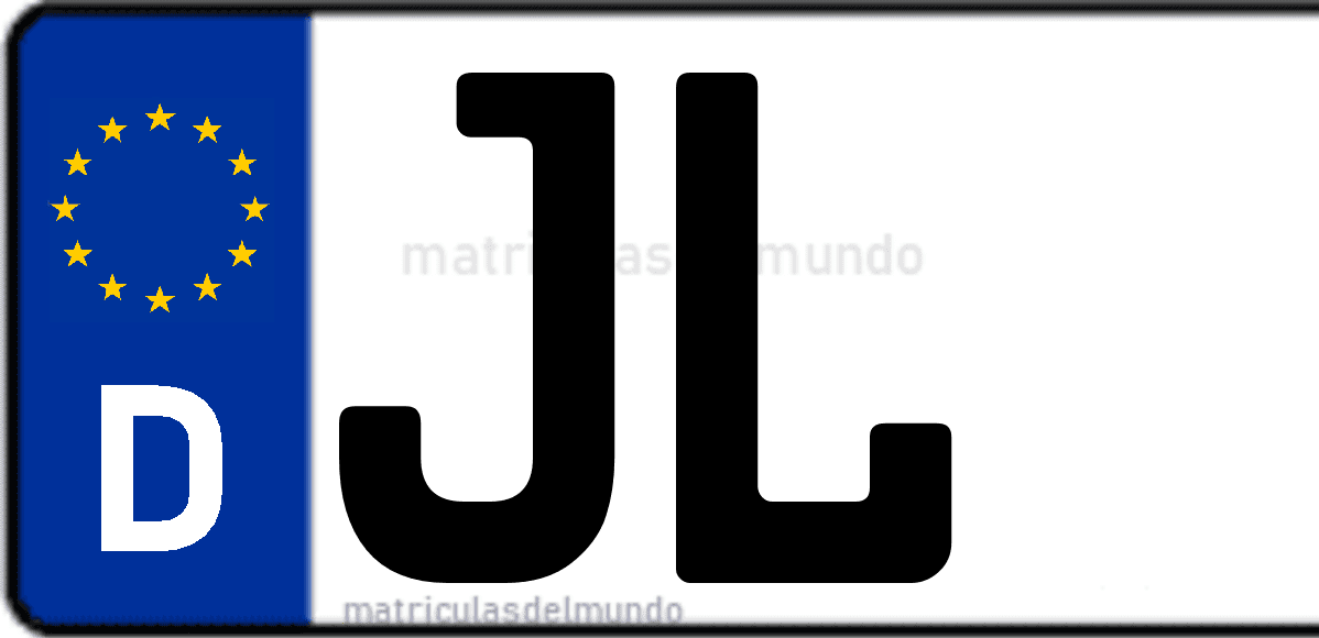 Imagen de matrícula de Alemania con código 'JL'