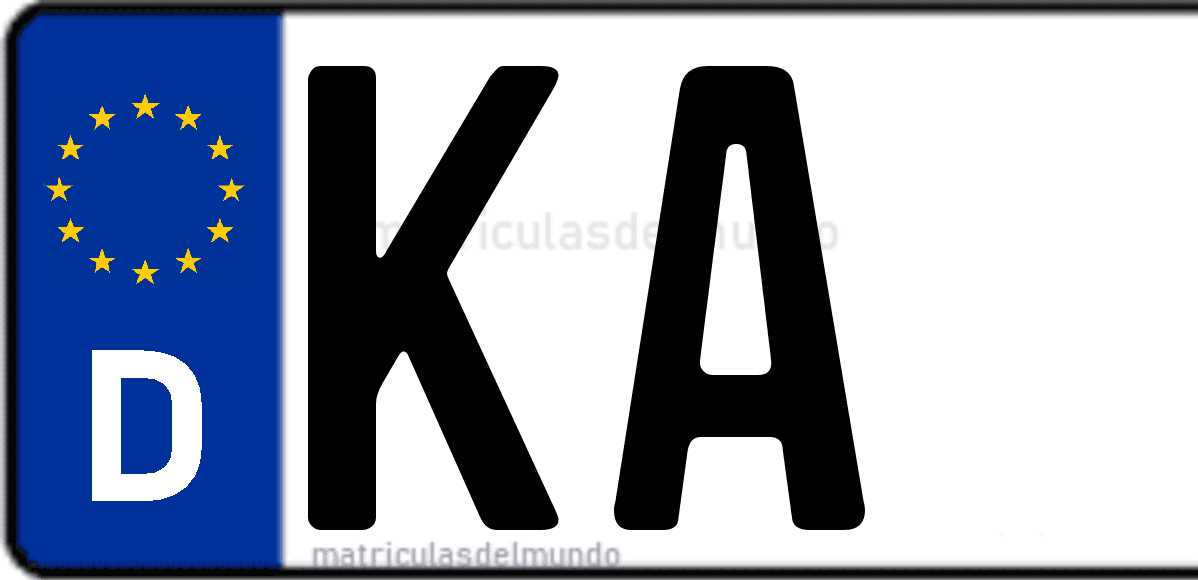 Imagen de matrícula de Alemania con código 'KA'