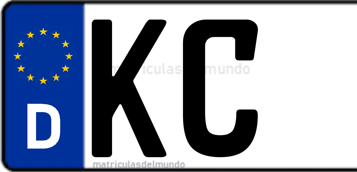 Imagen de matrícula de Alemania con código 'KC'