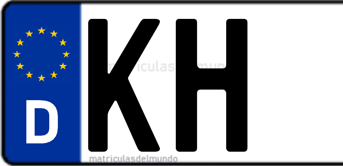 Imagen de matrícula de Alemania con código 'KH'