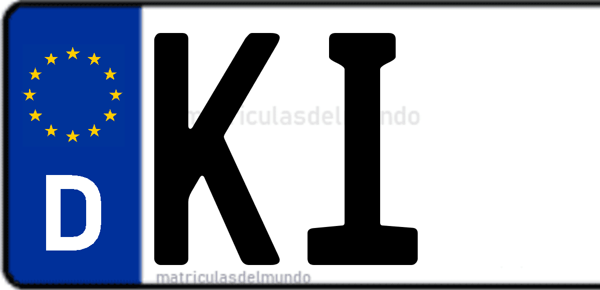 Imagen de matrícula de Alemania con código 'KI'