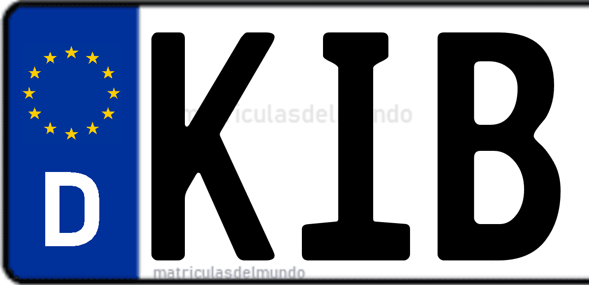 Imagen de matrícula de Alemania con código 'KIB'