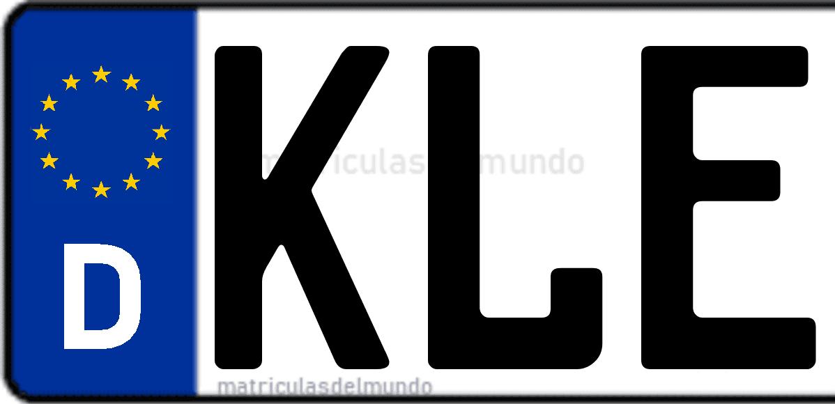 Imagen de matrícula de Alemania con código 'KLE'