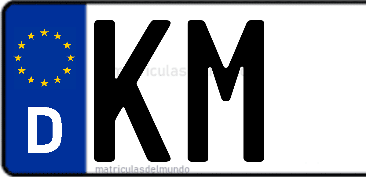 Imagen de matrícula de Alemania con código 'KM'