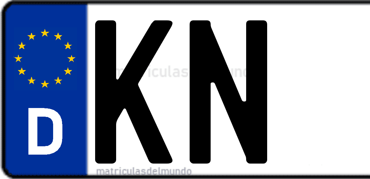 Imagen de matrícula de Alemania con código 'KN'
