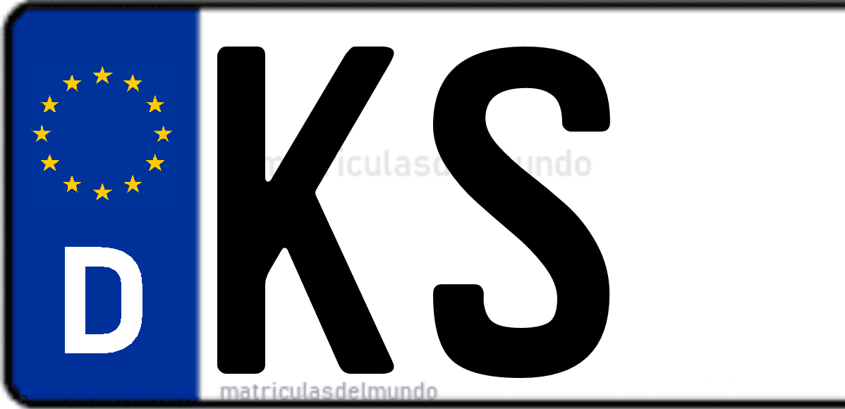 Imagen de matrícula de Alemania con código 'KS'