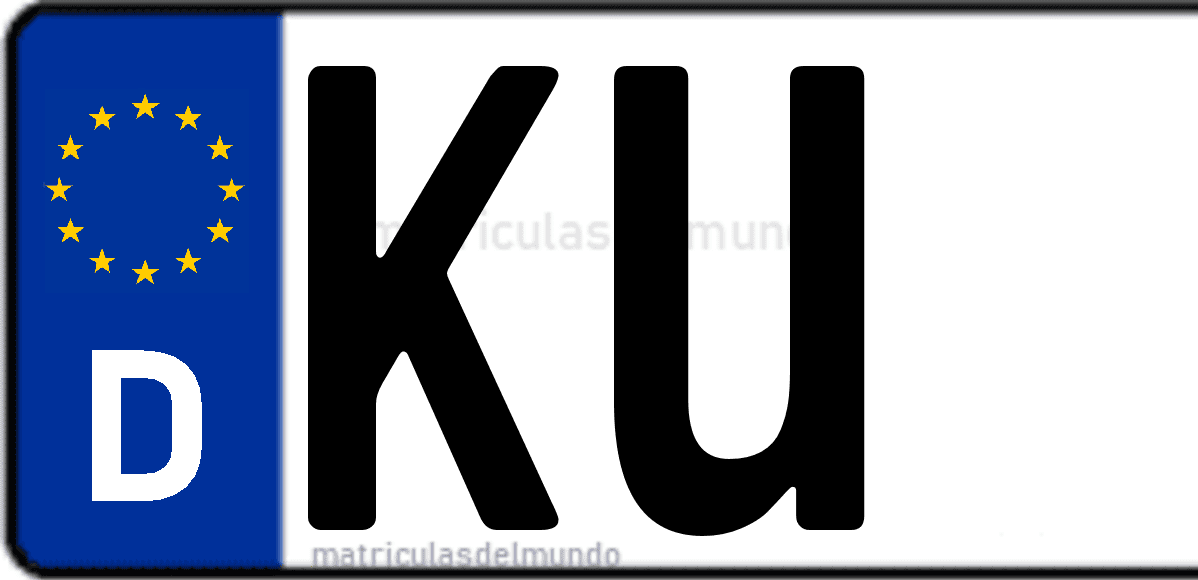 Imagen de matrícula de Alemania con código 'KU'