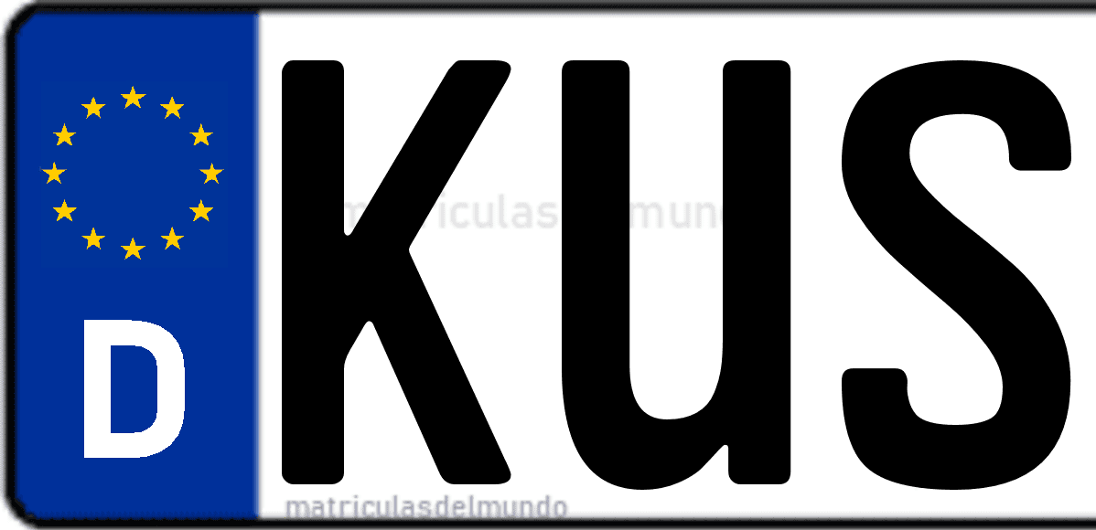 Imagen de matrícula de Alemania con código 'KUS'