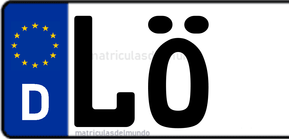 Imagen de matrícula de Alemania con código 'LÖ'