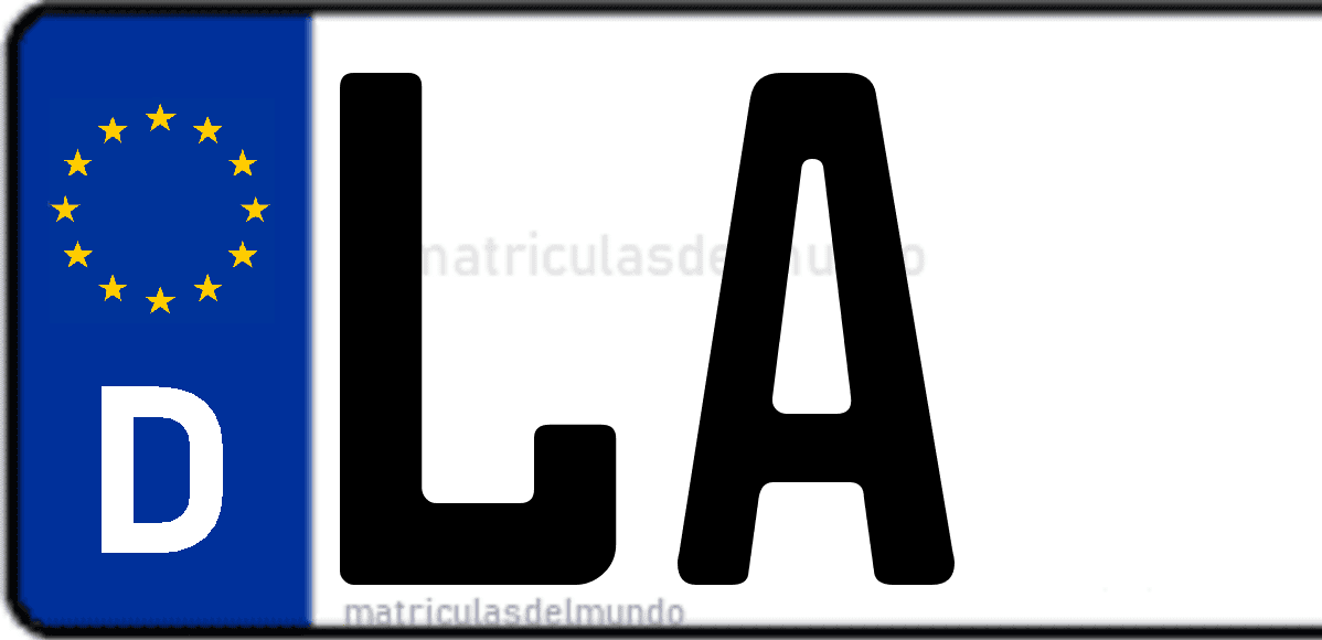 Imagen de matrícula de Alemania con código 'LA'