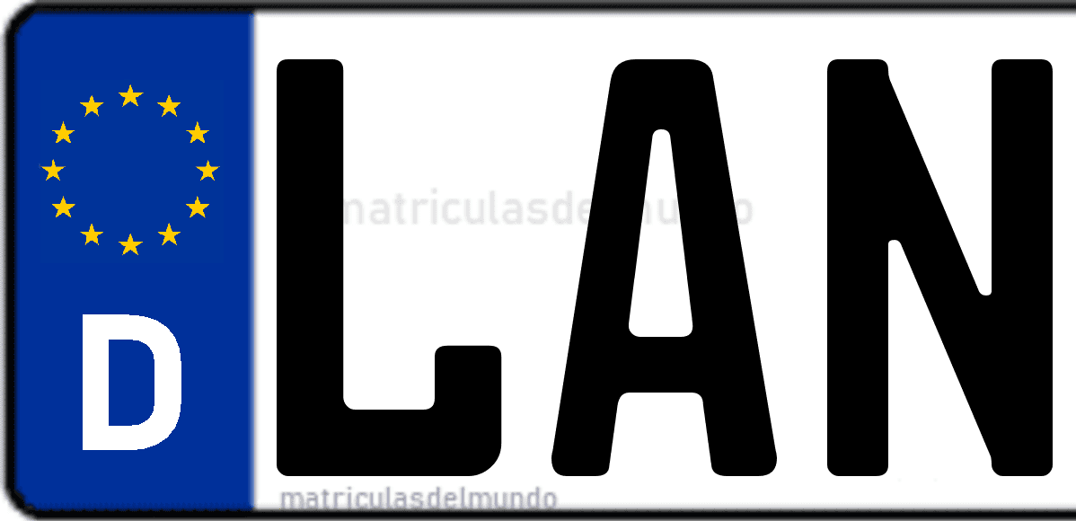 Imagen de matrícula de Alemania con código 'LAN'