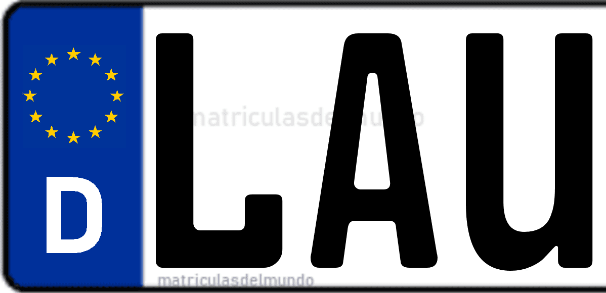 Imagen de matrícula de Alemania con código 'LAU'