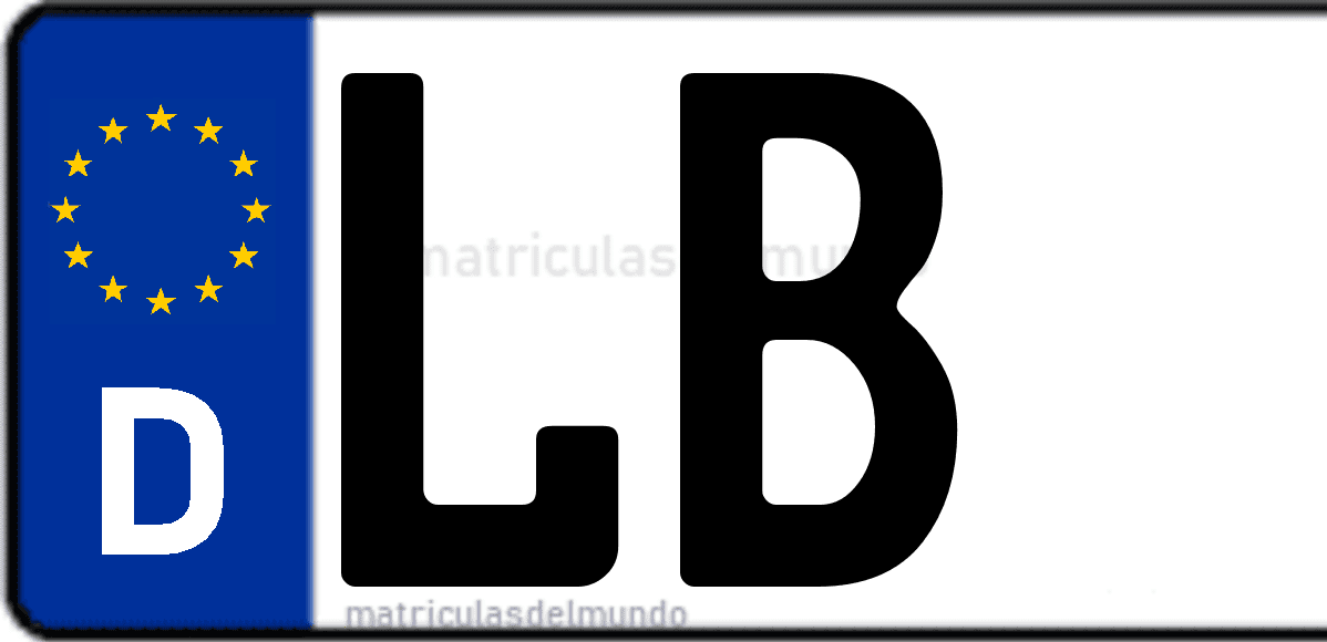 Imagen de matrícula de Alemania con código 'LB'
