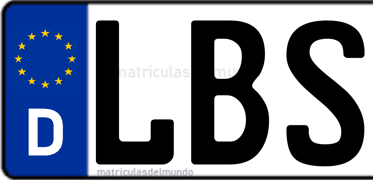 Imagen de matrícula de Alemania con código 'LBS'
