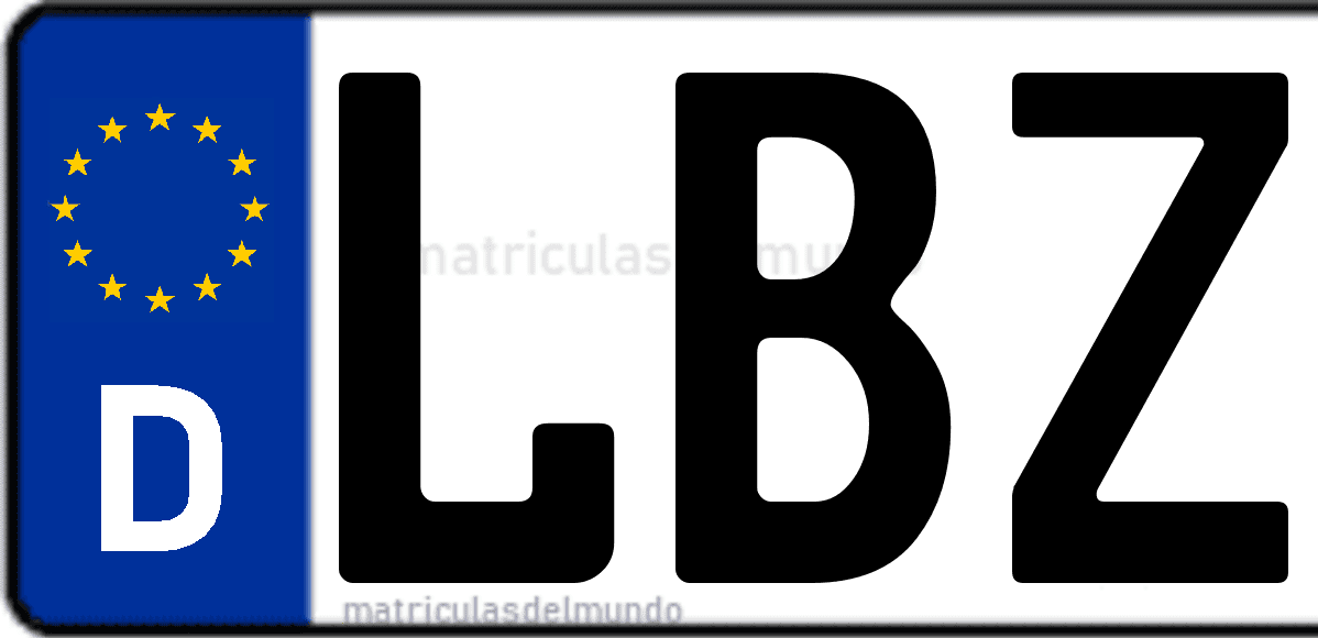 Imagen de matrícula de Alemania con código 'LBZ'