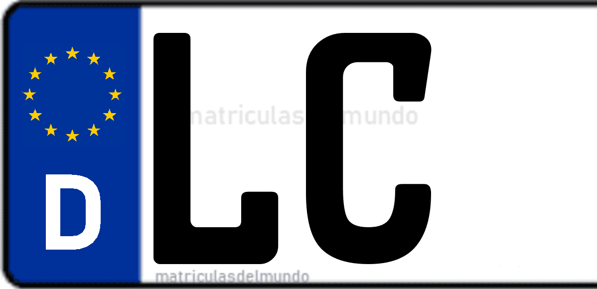 Imagen de matrícula de Alemania con código 'LC'