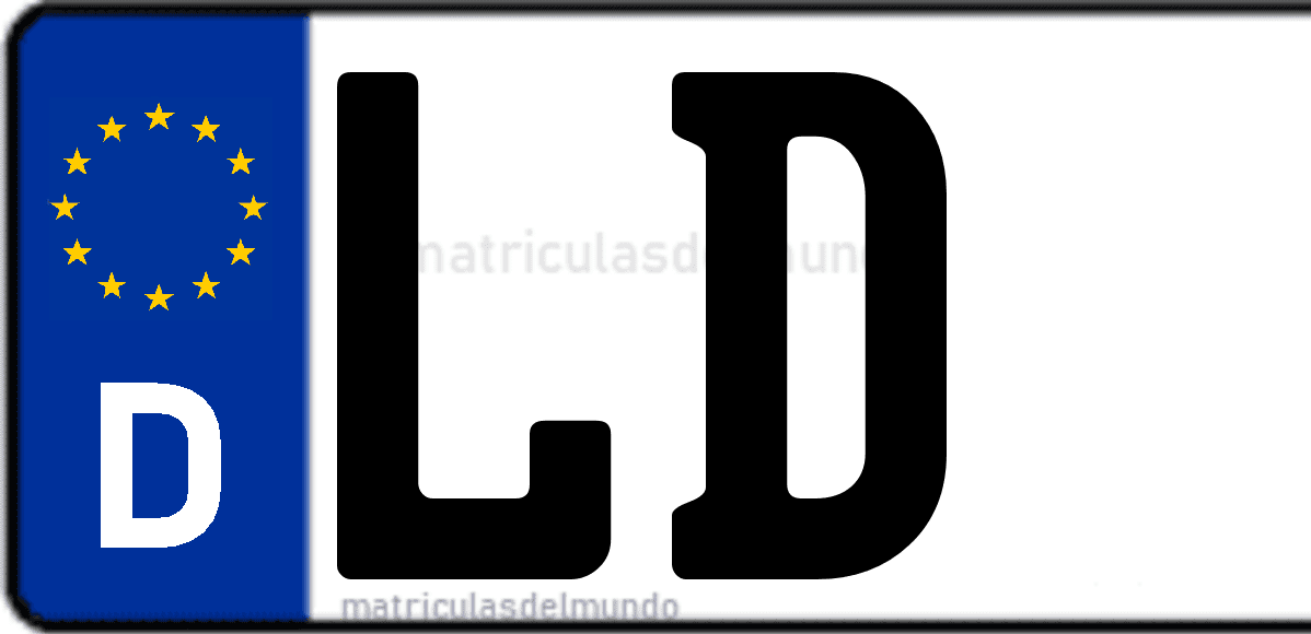 Imagen de matrícula de Alemania con código 'LD'