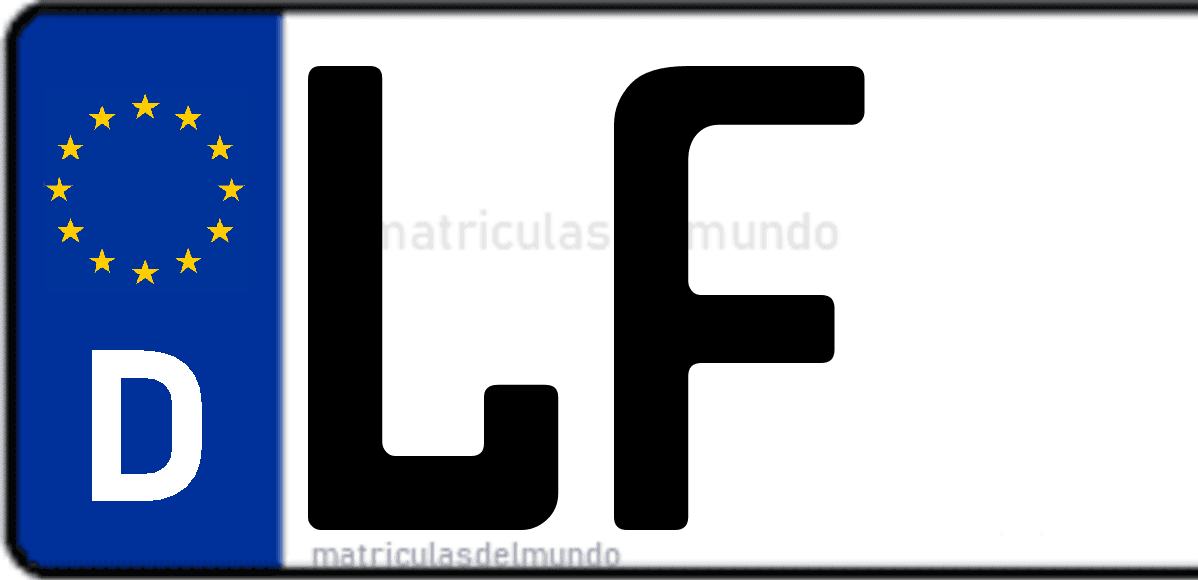 Imagen de matrícula de Alemania con código 'LF'