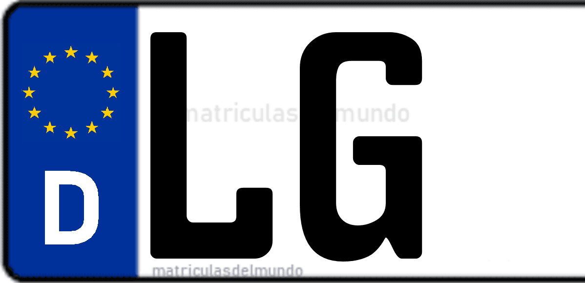 Imagen de matrícula de Alemania con código 'LG'