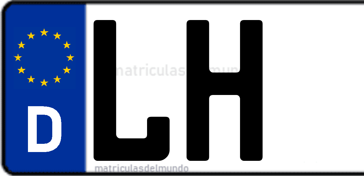 Imagen de matrícula de Alemania con código 'LH'